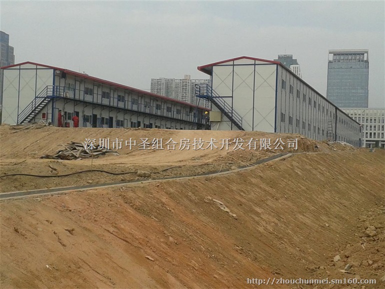 供应深圳防火轻钢活动双坡铁皮房屋安装销售