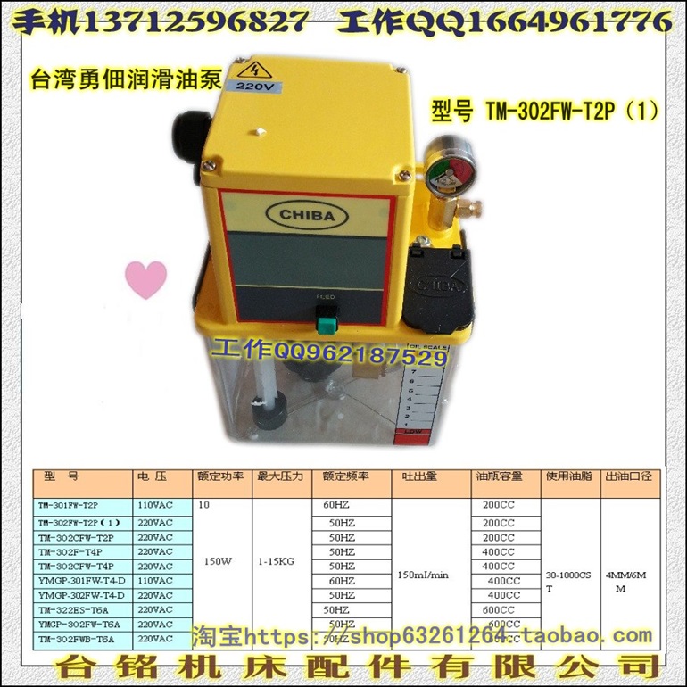 TM-302FW-T2P（1）  勇佃电动润滑油泵
