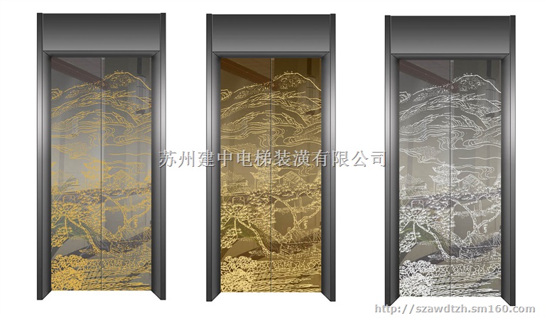 电梯门不锈钢改包蚀刻花纹装潢玫瑰金黄钛黑钛香槟色