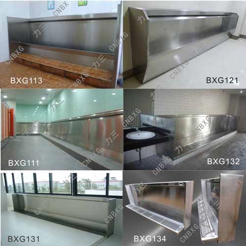 上海BXG小便槽双冲水不锈钢小便池尿槽