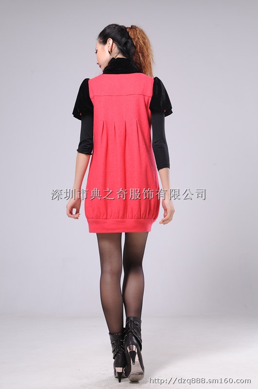 秋冬新款女装韩版淑女气质丝绒高领拼接短袖修身连衣裙