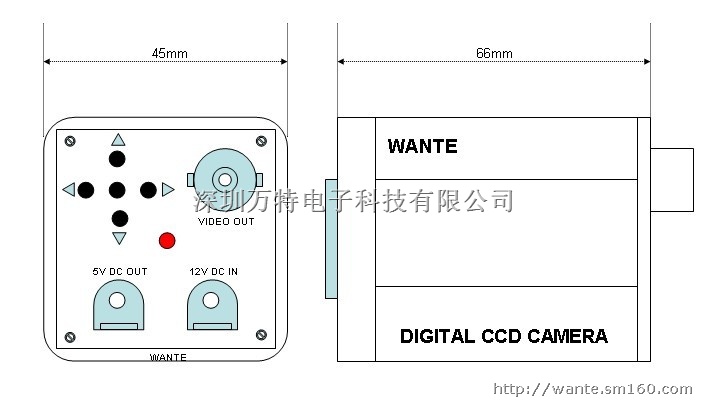 WT-10BT黑白可调十字线摄像机