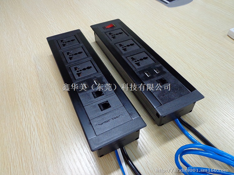 桌面办公插座办公线盒插座USB充电网络插座串联对接