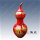 中国红千禧窑红葫芦瓶陶瓷花瓶
