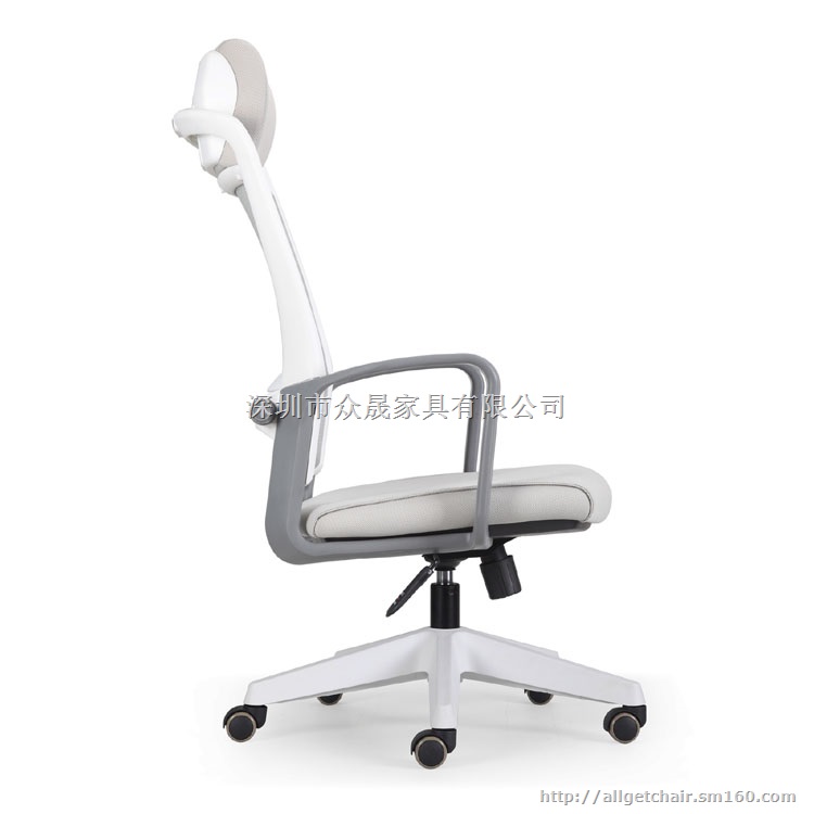 带头枕办公椅 高背大班椅 员工升降工作椅