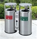 圆筒形环保垃圾桶沙钢环卫垃圾桶