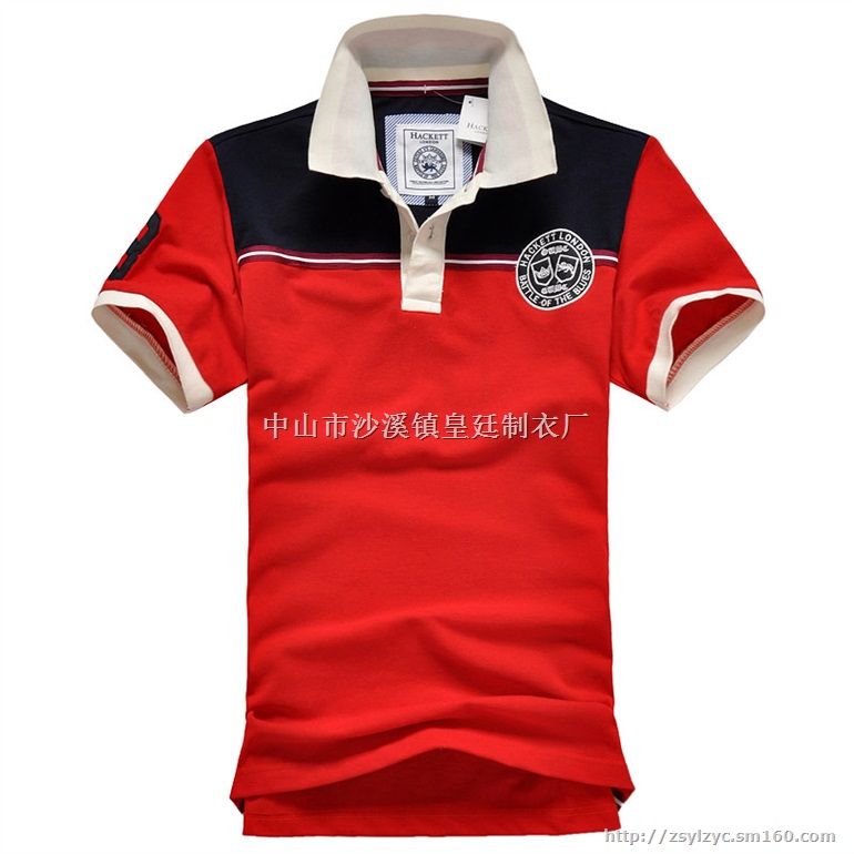 男装运动纯棉POLO衫定做 男士翻领短袖T恤定制