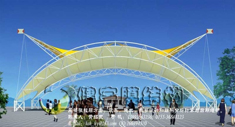 湛江社区舞台张拉膜结构工程15817383027