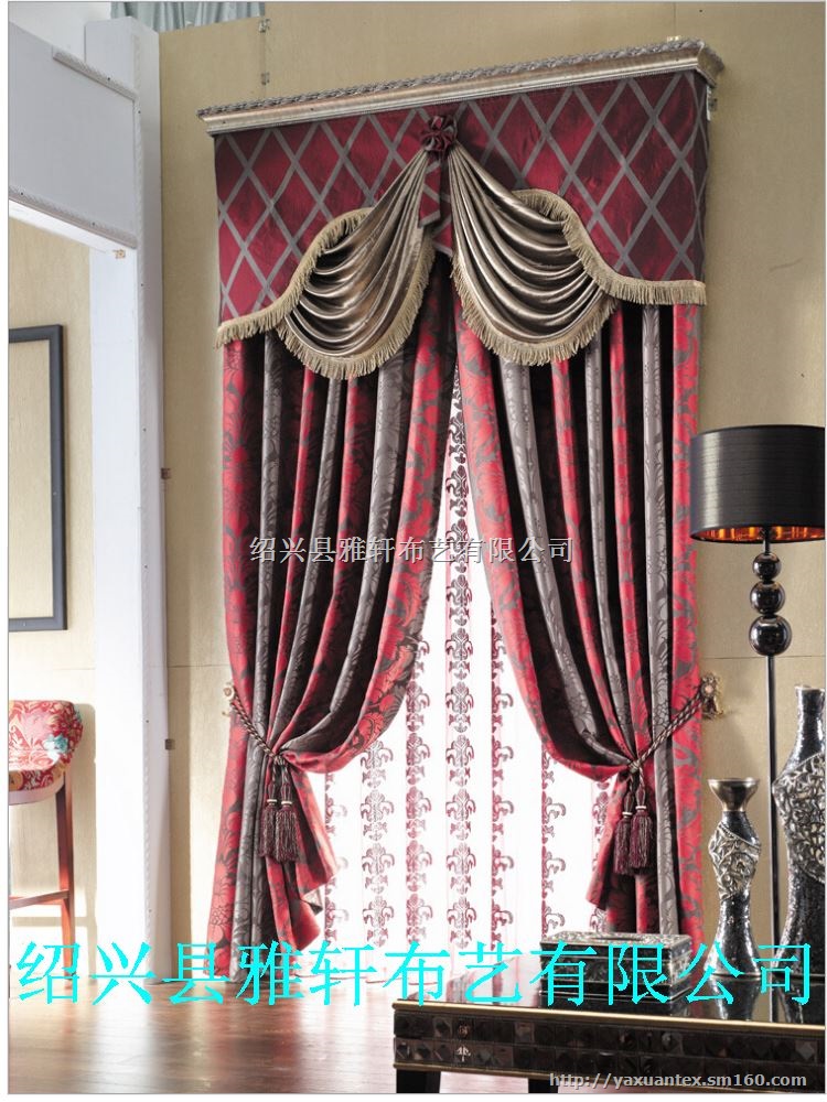 雪尼尔色织提花窗帘布 高档窗帘新家窗帘