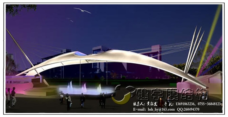 罗定市社区入口张拉膜结构15817383027