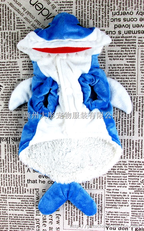 宠物衣服变身鲨鱼服 宠物狗用品 外贸宠物服装 泰迪
