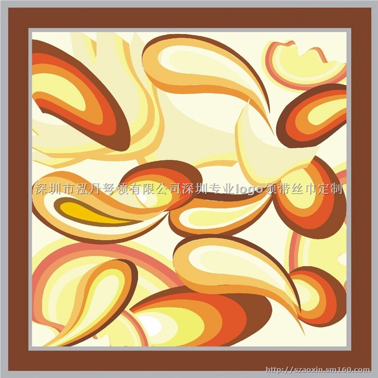 深圳真丝丝巾桑蚕丝围巾方巾定制 深圳标志丝巾定做