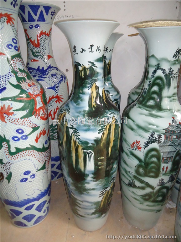 雕刻大花瓶 色釉大花瓶 五彩大花瓶价格