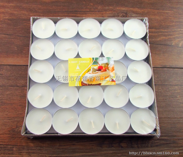 香味酥油铝壳无烟蜡烛50颗盒装茶蜡摆字婚庆酒吧用品