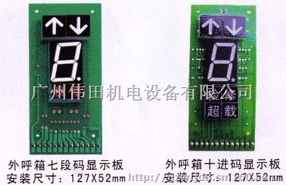 电梯显示板、点阵式，BCD码，七段码，十进制显示屏