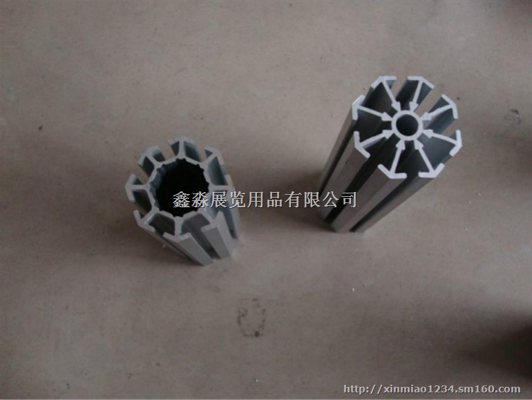 展位搭建八角柱铝材生产，鑫淼银色小孔八棱圆柱批发