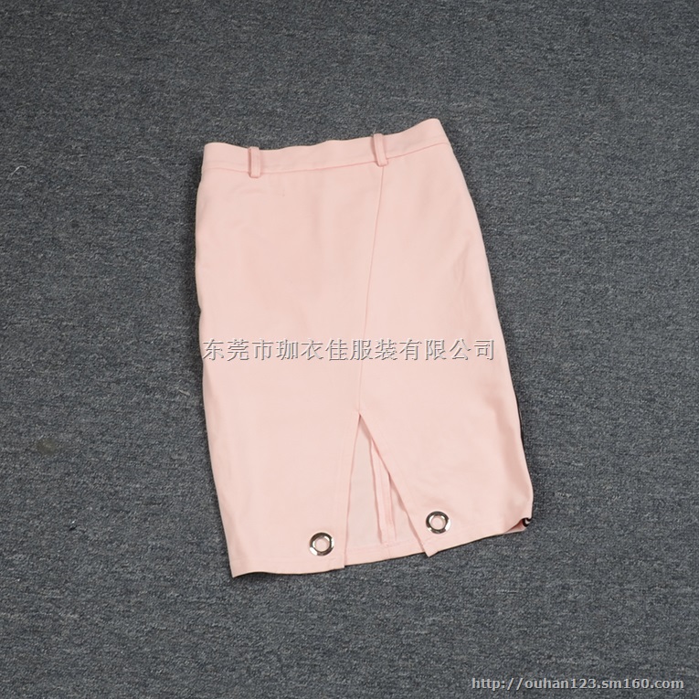 2015新款短袖圆领漏肩上衣 气质淑女修身中腰开叉