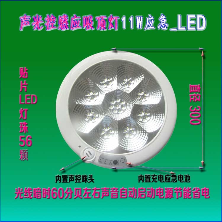 中山古镇11W led声控走廊 吸顶灯楼道消防应急