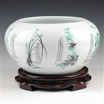 青花瓷手绘大缸 高档乔迁礼品大缸 时尚摆件陶瓷大缸