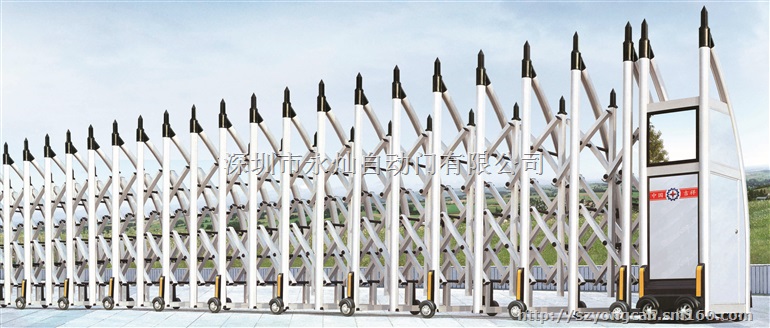 铝合金电动伸缩门供应商 永灿铝电动伸缩门出售