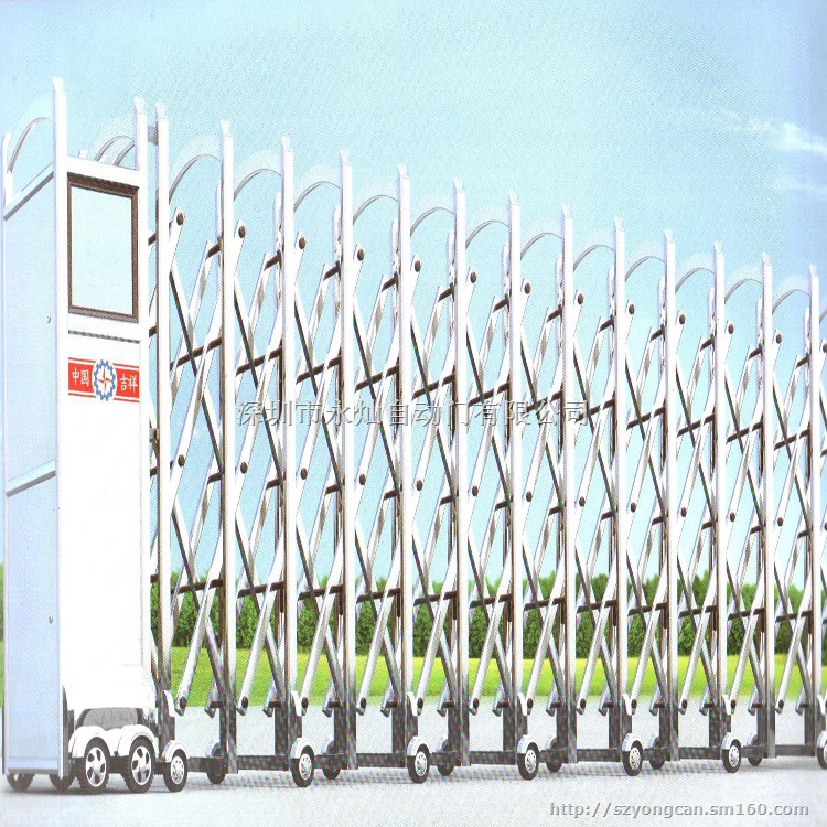 铝合金电动伸缩门供应商    永灿铝电动伸缩门出售