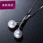 预定七夕情人节礼物 正圆银女款 天然珍珠吊坠项链