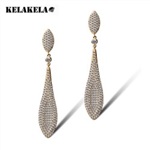 七夕情人节礼物 复古宫廷长款锆石水晶耳钉 水滴耳坠