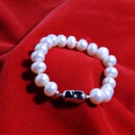 珍珠首饰 七夕情人节礼物 银扣正品淑女气质手链