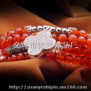 多层水晶红玛瑙 复古保色手链女 七夕情人节礼物