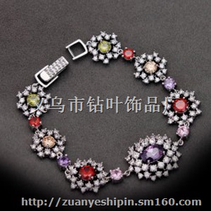 *五彩锆石 复古水晶镶嵌手链独家原创设计手饰品
