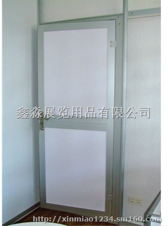 上海展会标摊铝合金门生产制作  八棱柱联板展位铝门