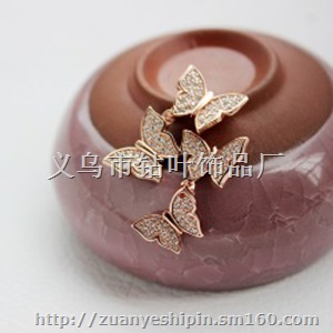 时尚经典微镶锆石蝴蝶项链 七夕情人节礼物