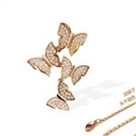 时尚经典微镶锆石蝴蝶项链 七夕情人节礼物