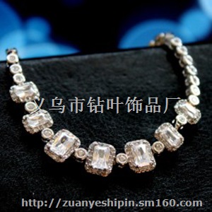 波西米亚黑色锆石手链女款 七夕情人节礼物