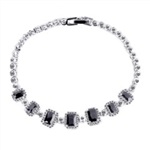 波西米亚黑色锆石手链女款 七夕情人节礼物