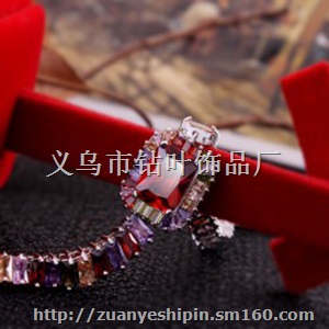 四方锆石水晶手链 七夕情人节礼物