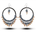 波西米亚手工复古水晶夸张大圈耳环 七夕情人节礼物