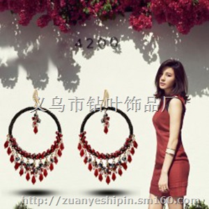 定做波西米亚大圈度假手工耳环 七夕情人节礼物