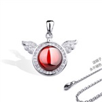 镶锆石天使翅膀时尚项链吊坠 七夕情人节礼物