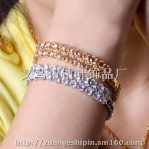 罗马双排水晶锆石手链 七夕情人节礼物