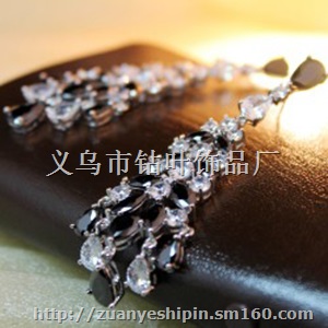 精品锆石微镶定制晚宴长款耳环 七夕情人节礼物