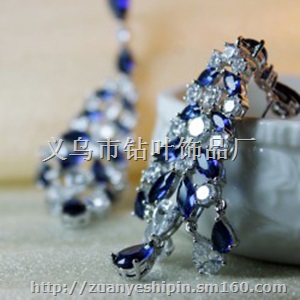 精品锆石微镶定制晚宴长款耳环 七夕情人节礼物