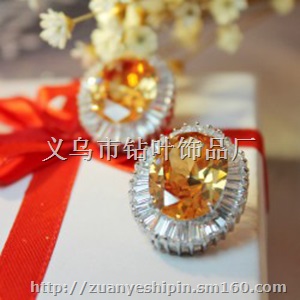 新款名媛贵妇夸张宝石耳钉 七夕情人节礼物