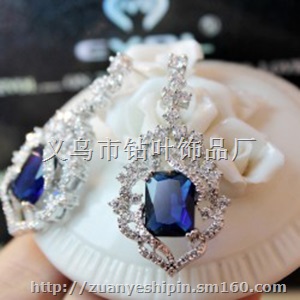 复古奢华 七夕情人节礼物 彩色精美锆石耳坠 耳钉