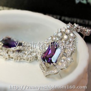 复古奢华 七夕情人节礼物 彩色精美锆石耳坠 耳钉