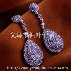 七夕情人节礼物 锆石环保保色金耳环耳坠女