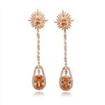 保色高档日韩水滴锆石长款耳环女 七夕情人节礼物