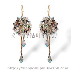 韩国手工耳环水珠捧花形流苏耳坠 七夕情人节礼物