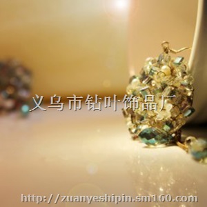 韩国手工耳环水珠捧花形流苏耳坠 七夕情人节礼物