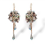 韩国手工耳环水珠捧花形流苏耳坠 七夕情人节礼物